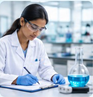 Scientist conducting a laboratory assessment